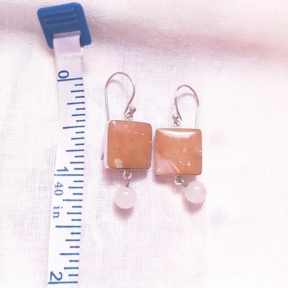 Pink 1.5" Earrings and 49" necklace pre owned - Picture 3 of 4